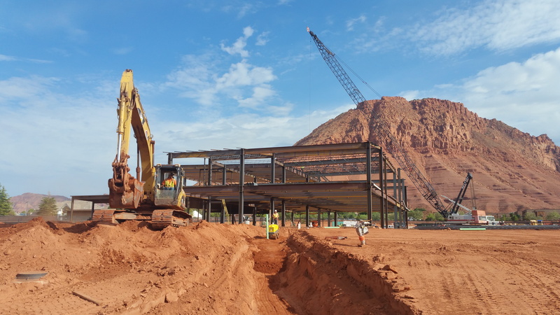 land, digger, outdoors, tractor, dirt, machinery, sky, excavator, Construction, earth mover, site, nature, industrial equipment, construction Machinery