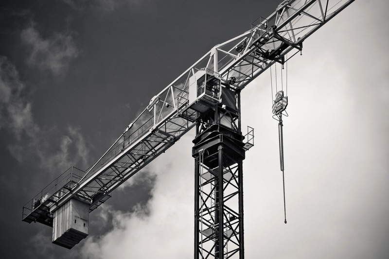 boom, black white, lattice, low angle view, tool, nature, construction, tall - high, architecture, development, construction industry, construction machinery