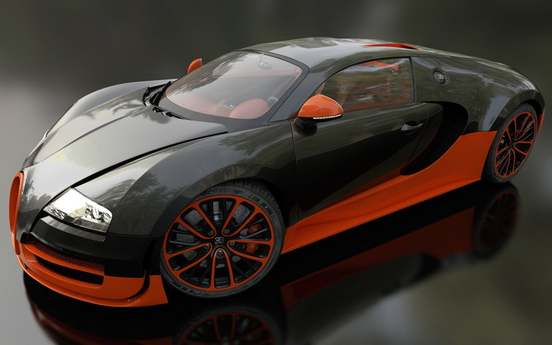 black color, travel, racecar, reflection, wheel, red, Bugatti Veyron Super Sport, land vehicle, outdoors, sports car, luxury, sport, no people, single object
