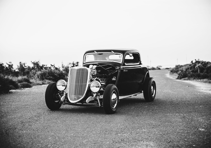 day, sky, hotrod, copy space, classic, 5K, stationary, land vehicle, sports car, plant, antique car, land, oldschool, road, street, photography, american muscle