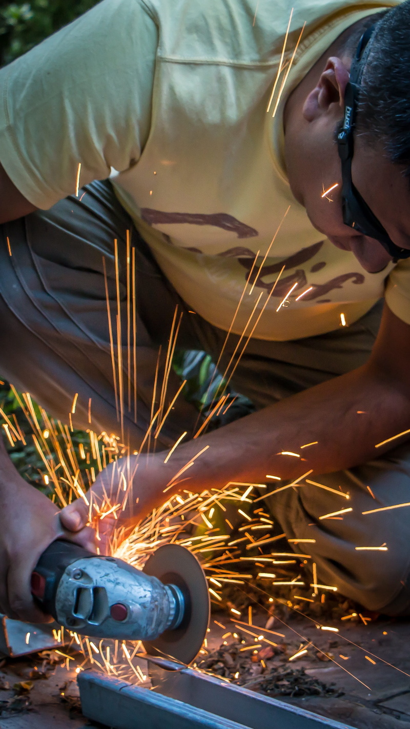 blurred motion, Tool, iron, human hand, welding, hand, illuminated, work, working, real people, Grinding Wheel, metal industry, indoors, worker, Sparks