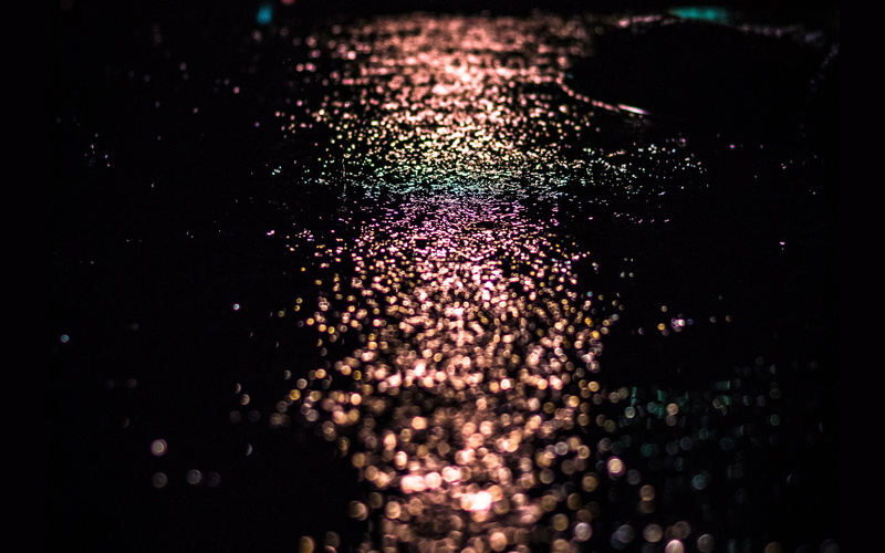 dark, street, bokeh, 4K, after, night, drop, rain