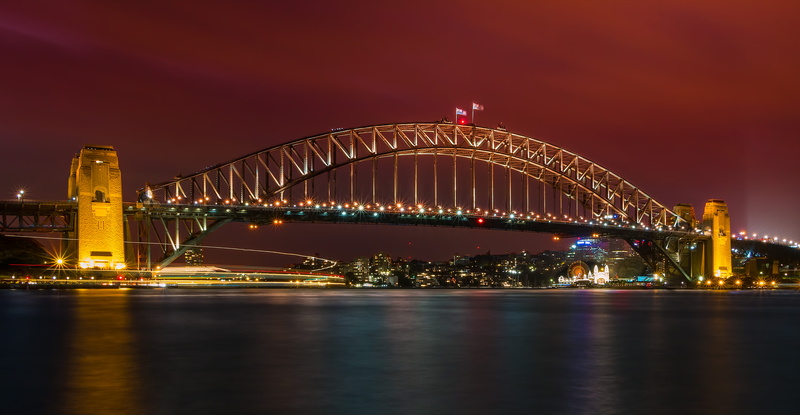 harbour, bridge - man made structure, australia, nightlife, long exposure, cityscape, connection, city, bridge, skyscraper, motion, travel destinations