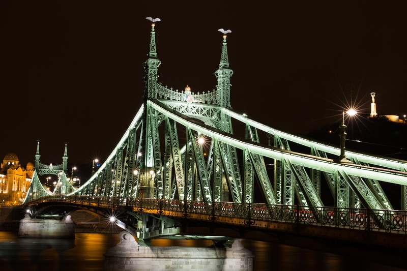 danube, gray, enormous, road, built structure, europe, dark, no people, travel destinations, iron truss arches, holiday, cityscape, architecture, destination