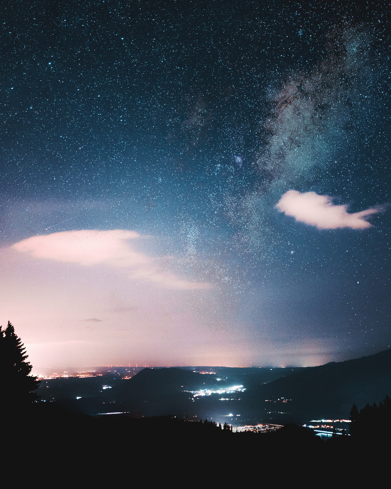 astronomy, science, star Shape, light - Natural Phenomenon, astronomy Telescope, blue, space Exploration, nightsky, scenics, beauty In Nature, mountain