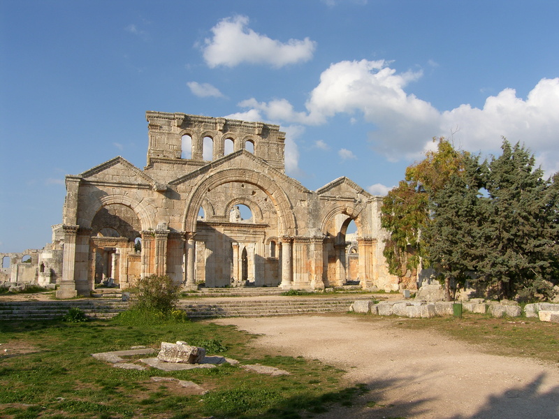 day, travel, belief, former home, the past, simeon stylites, 2K, tree, ruined, building exterior, byzantine, built structure, old ruin, church, deterioration