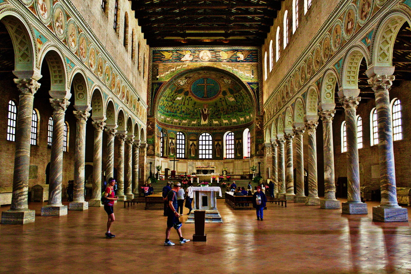 the past, ceiling, women, humanity, building, history, heritage, architectural column, mosaic, ravenna, church, large group of people, Architecture, travel destinations