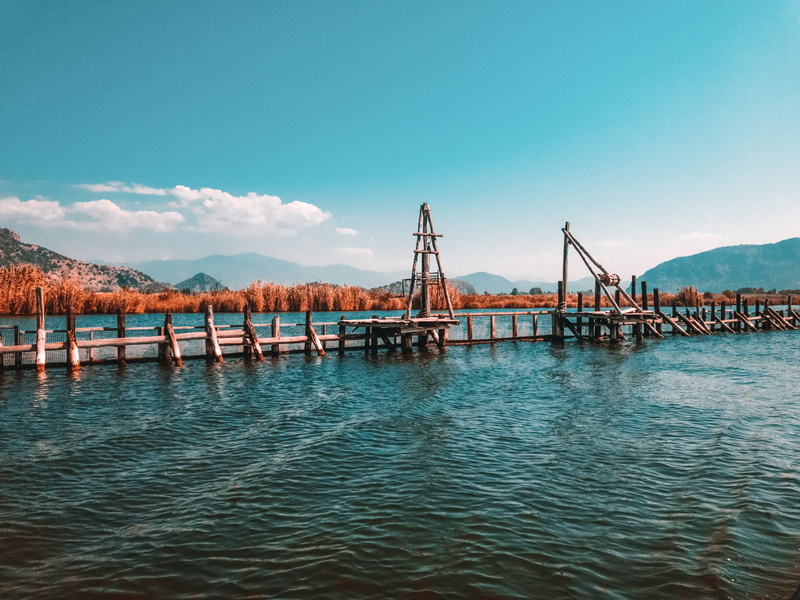 wave, boardwalk, brown, port, bridge, 4K, water, bridge - man made structure, no people, tranquil scene, scenics - nature, summer, blue, building, outdoors