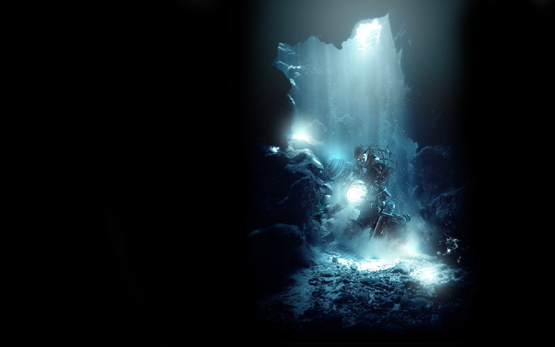 art, 720P, Video Games, hd, video, black, artwork, background, games, bioshock