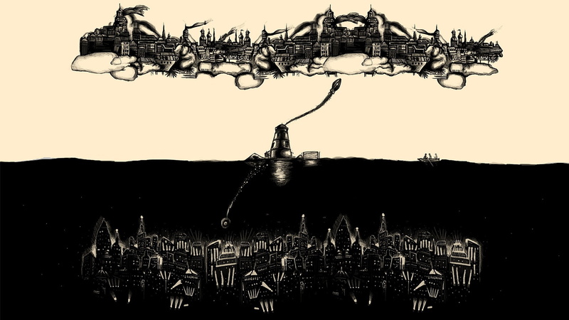 artwork, BioShock Infinite, video games, Rapture, music, 1080P, monochrome, Beacon, BioShock