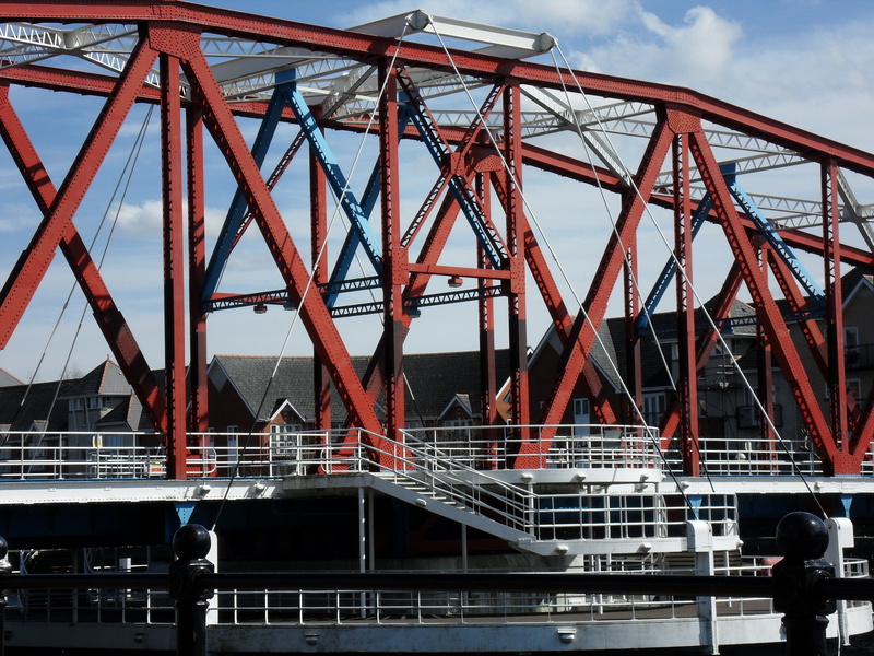 travel, iron - metal, day, manchester docklands, girder, travel destinations, architecture, no people, bridge - man made structure, cloud - sky, city, salford quays