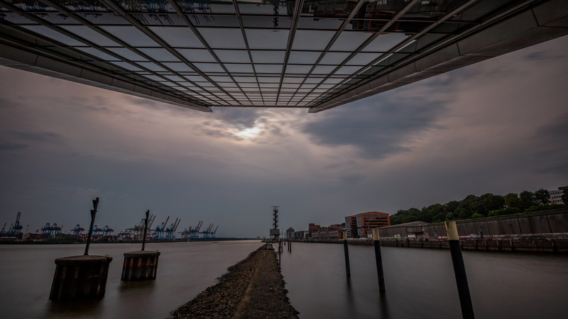 hamburg, architecture, outdoors, panorama, waterfront, no people, sky, reflection, beauty in nature, port, elbe, cloud - sky, city, travel destinations