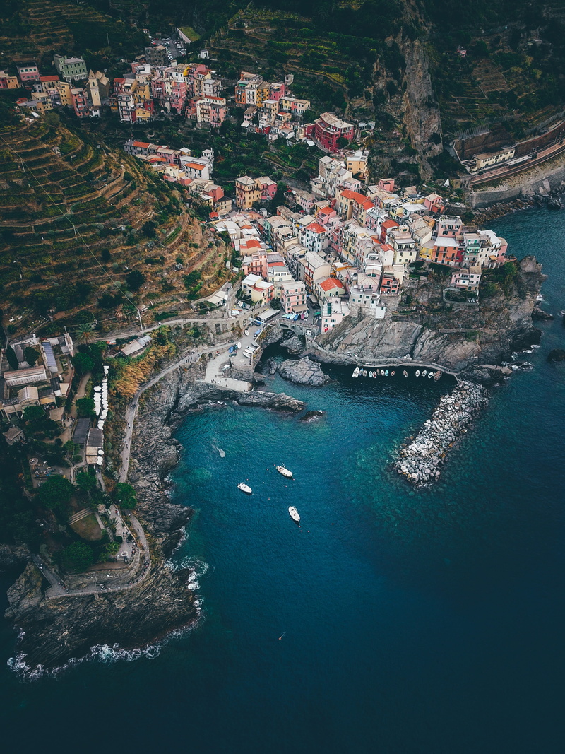 architecture, social, travel, coastal, village, nature, day, transportation, sailboat, building, city, land, high angle view, outdoors, drone, 4K, photography