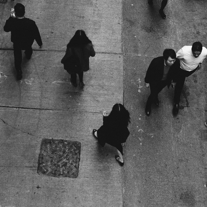 footpath, city, casual clothing, real people, architecture, men, full length, day, rain, lifestyles, people, passers, high angle view, group of people