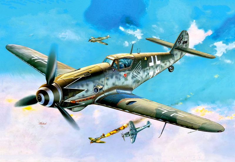 WWII, Messerschmitt, 1080P, Bf-109, JG52, Bf.109G-10, Erich " Bubi" Hartmann