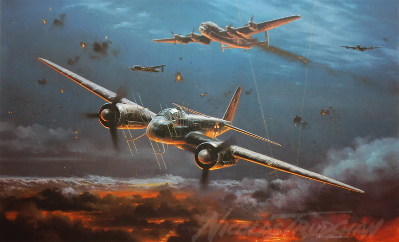 motion, mode of transportation, on the move, cloud - sky, airplane, conflict, aggression, Junkers, sky, two, fighting, air force, plane, painting