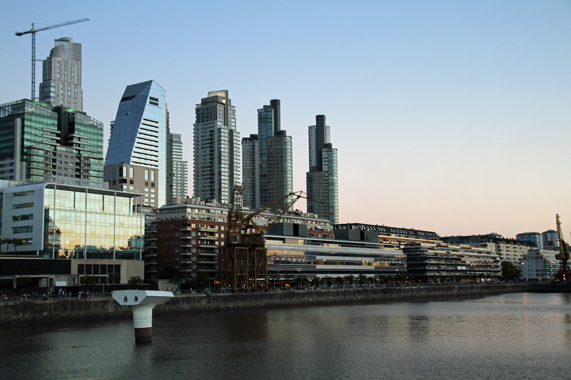 5K, office building exterior, skyscraper, outdoors, aires, river, financial district, capital, tower, landscape, tourism, buenos, transportation, water