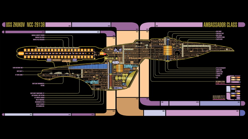 Star Trek, spaceship, Schematic, 5K, LCARS