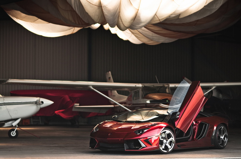 the plane, Lamborghini, transportation, sunlight, red, Mansory, air vehicle, LB834, wheel, close-up, airport, still life, stationary, shopping, day, airplane
