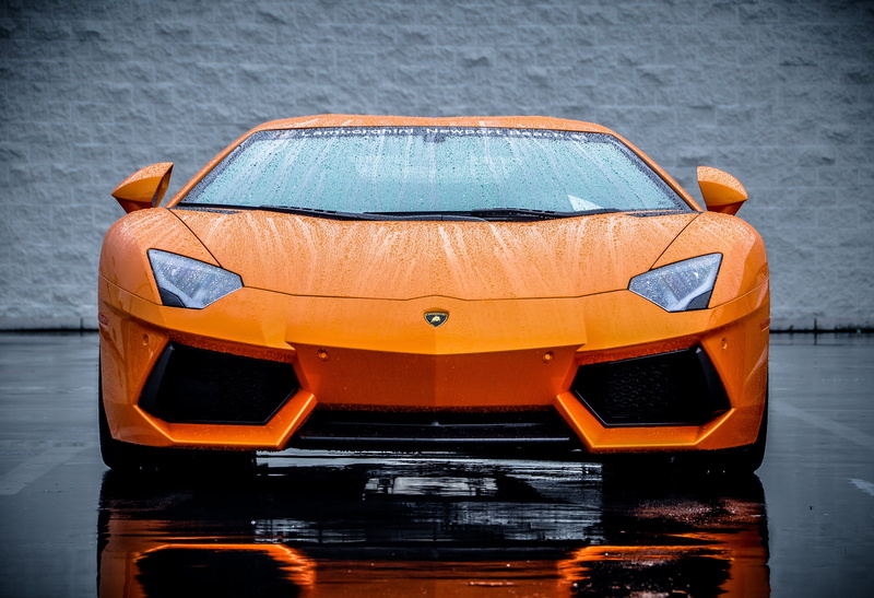 land Vehicle, Supercar, reflection, sport, day, Aventador, alloy Wheel, front View, red, mode of transportation, bumper, 4K, nautical vessel, motor Vehicle