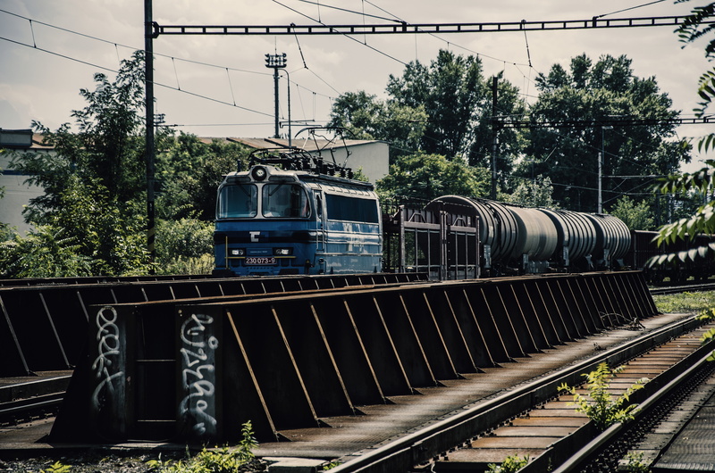 railway, HDR, rail yard, rust, old, Pripyat, train station, Ukraine, muted, graffiti, 4K, train, trees