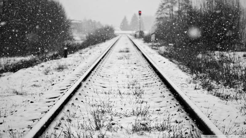 train, railroad, nature, snow, trail, rails, 1080P, hd, snowed, winter
