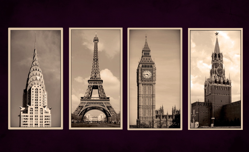 urban Skyline, skyscraper, window, capital Cities, 1080P, black And White, travel, urban Scene, city, cityscape, clock, four, no people, history, building Exterior