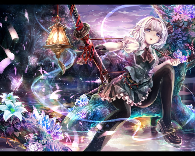 480P, nature, transfer print, multiple exposure, digital composite, one person, creativity, indoors, human representation, reflection, lifestyles, Touhou