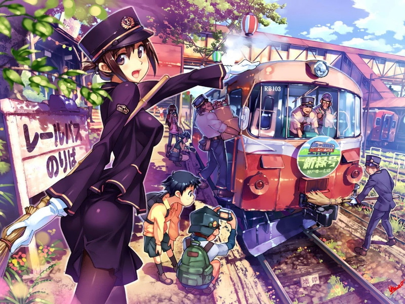 720P, people, real people, train, nature, city, original characters, architecture, art and craft, day, building exterior, representation, land vehicle