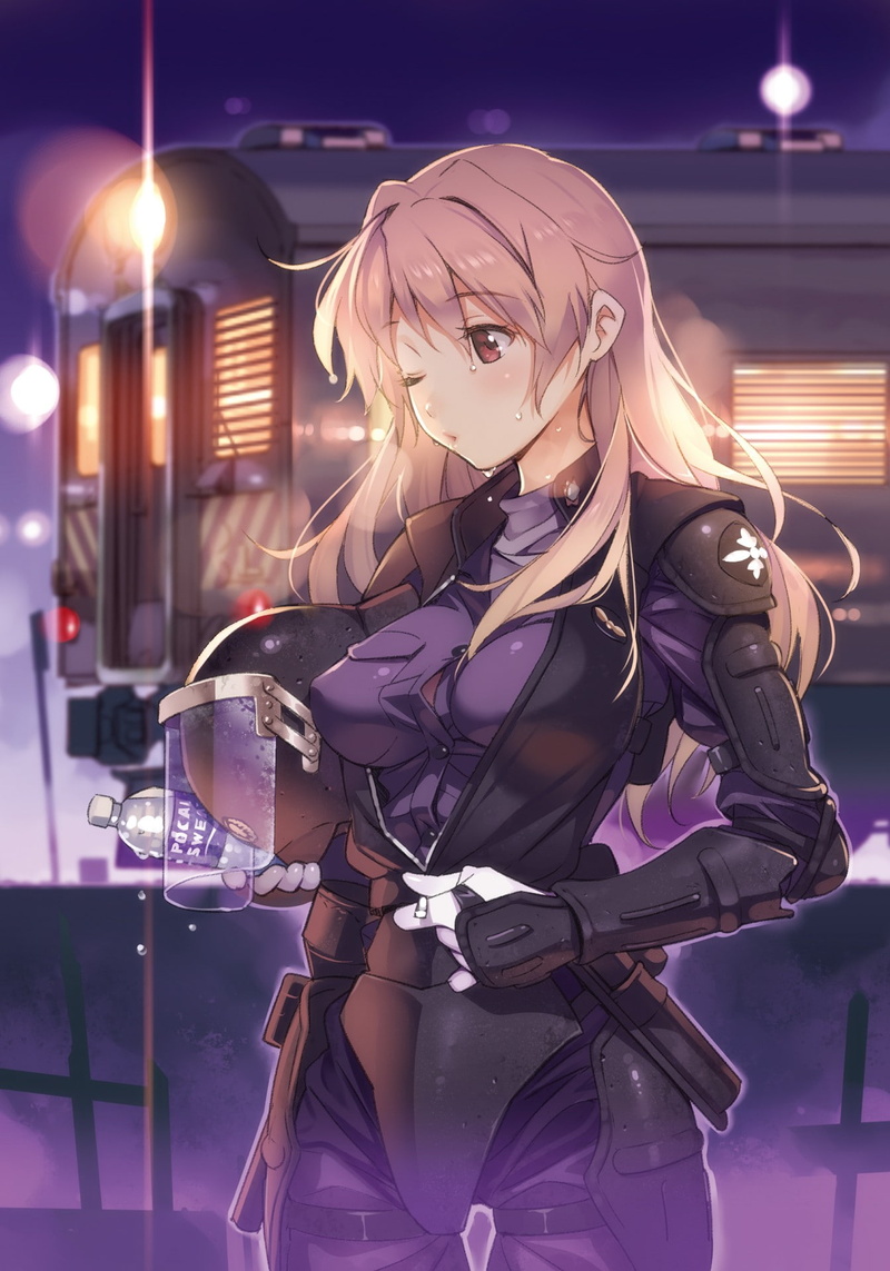 robot, women, art and craft, Rail Wars, city, illuminated, representation, technology, one person, anime girls, lighting equipment, bodysuit, night, built structure
