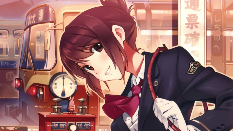 anime girls, anime, Rail Wars, 1080P, redhead, Sakurai Aoi