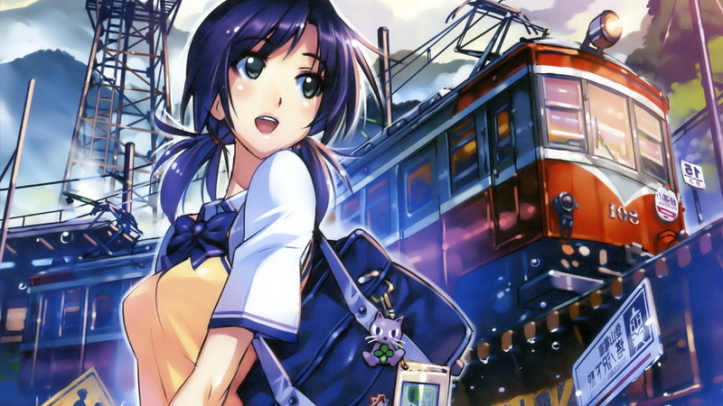 bag, shopping mall, female likeness, toy, people, boutique, technology, low angle view, retail display, Rail Wars, retail, schoolgirls, Anime Girls, store