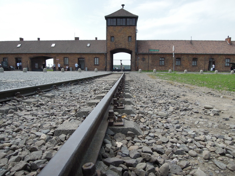 direction, day, polish, building exterior, long, rails, Birkenau, nature, stone - object, house, door, auschwitcz, building, opening, outdoors, railway track