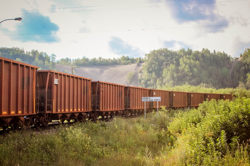 nature, grass, railway, canada, track, cargo, rail, no people, day, green, urban, saguenay, vehicle, outdoors, train track, plant, transportation, rail transportation