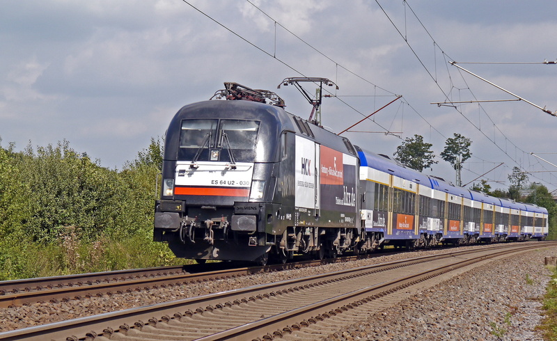 rail transportation, arrival, transit, travel, münsterland, station, main line, train, sky, glued, hamburg-köln-express, flat land, transportation, day