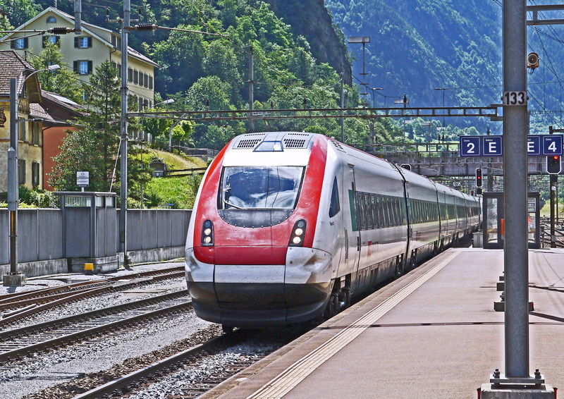 railway station, switzerland, train, cff, 2K, intercity-express, uri, remote traffic, outdoors, transportation, nature, erstfeld, rail transportation