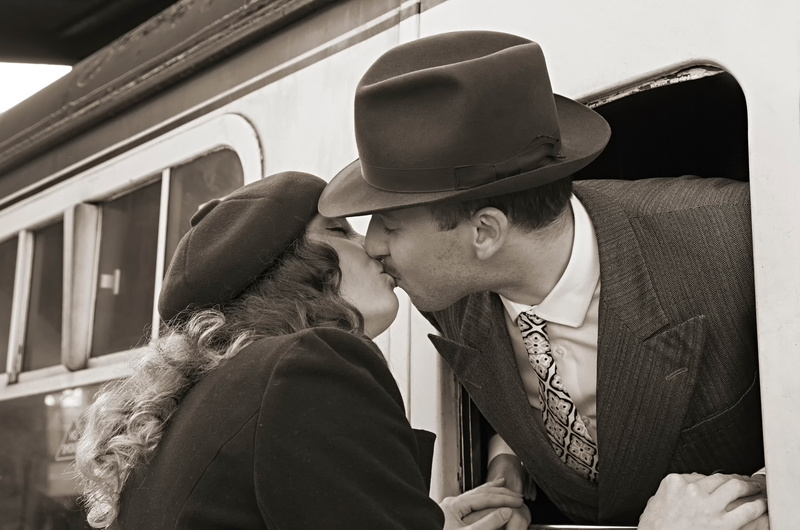 retro, 1080P, vintage, parting, farewell kiss