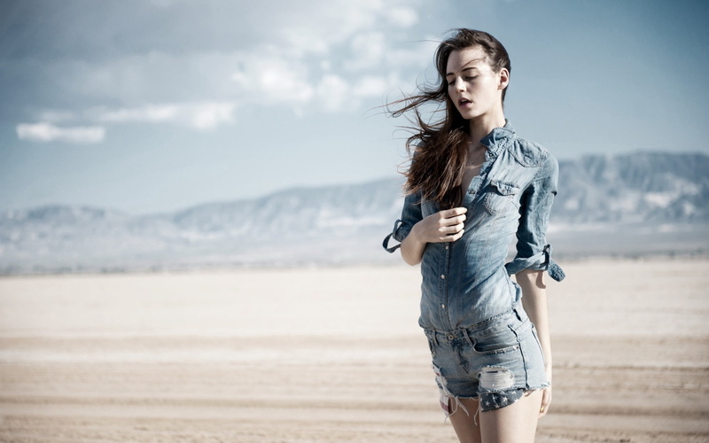 summer, smiling, young Women, enjoyment, denim, model, people, outdoors, travel, fashion, button, standing, 2K, land, sky, women, sea, long Hair, nature