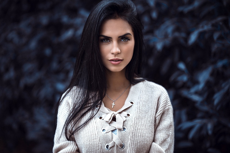 model, portrait, brunette, background, face, Marlen Alvarez Valderrama, 1080P, look