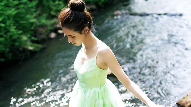 portrait, hairbun, fashion, standing, nature, hair, outdoors, looking, women outdoors, face, women, one person, three quarter length, day, water, beauty