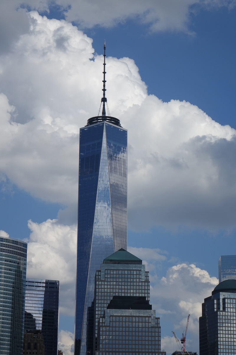 skyline, day, travel, tower, outdoors, architecture, financial district, modern, tall - high, nature, ny, low angle view, office, 5K, building exterior