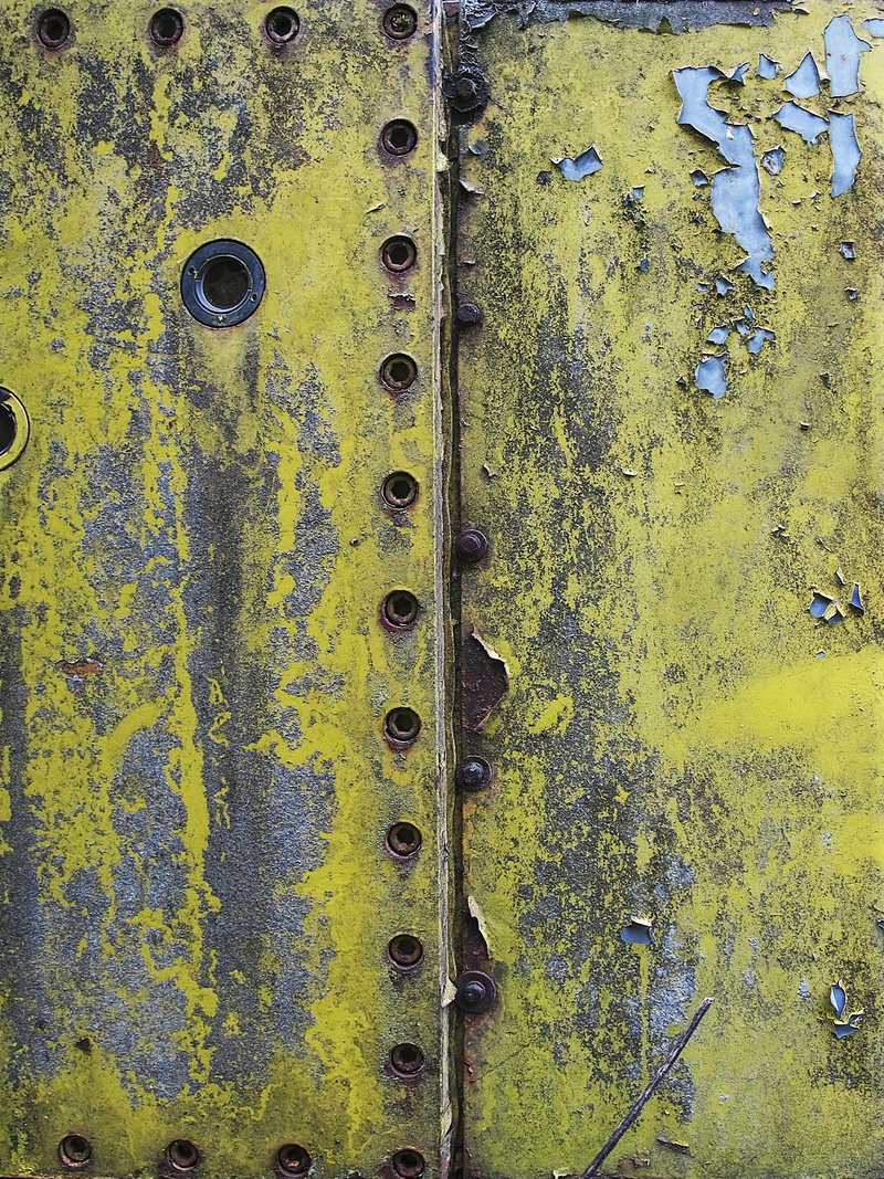 rusty, auburn, pattern, yellow, weathered, ruined, deterioration, close-up, iron, no people, outdoors, bare, day, riveted, decay, excavators, decline, 2K