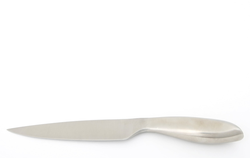 table, chop, food, handle, silver colored, stab, household equipment, white background, studio shot, kitchen utensil, sliced, metal, no people, household