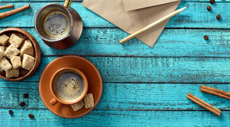 cyan, food, sugar, 1080P, cinnamon, cup, coffee, top view, turquise