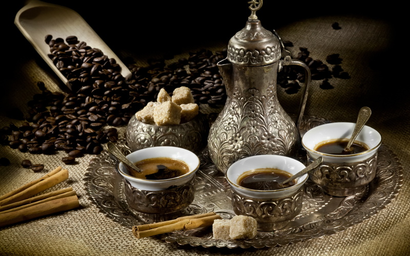 coffee, spatula, grains, sugar, 4K, cups, Tea backgrounds, cinnamon, tray