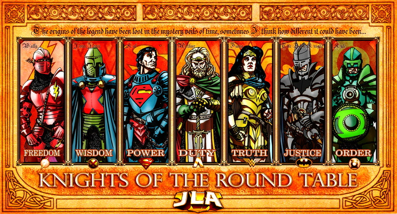 Martian Manhunter, 1080P, Flash, Aquaman, Batman, Superman, Wonder Woman, Comics, Justice League, Green Lantern, DC Comics, Knights of the Round Table