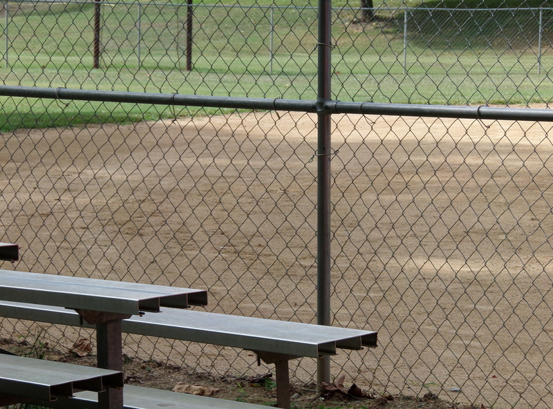 field, summer, infield, nature, bench, boundary, dirt, baseball, empty, seat, grass, baseball diamond, baseball stadium, plate, sport, table, Baseball Field