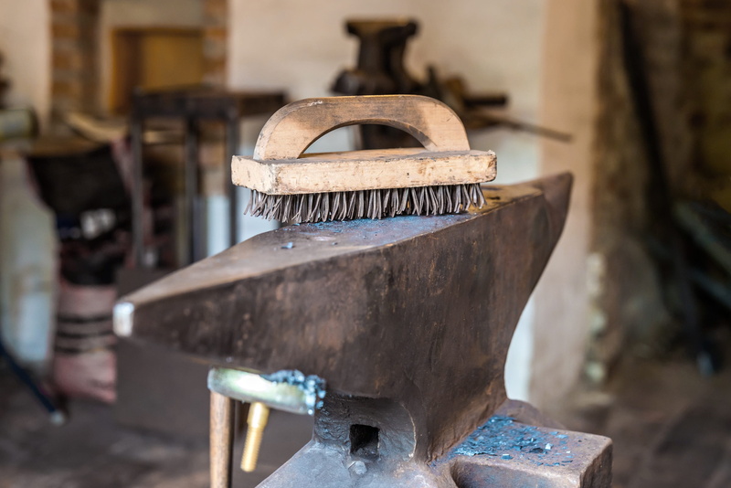 blacksmith, forge, water, indoors, workshop, anvil, wood - material, close-up, work, iron, weathered, art and craft, 2K, antique, rusty, day, no people