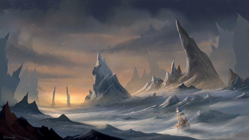 1080P, My Little Pony, snow, cliff, sky, Shining Armor, Ridges, Mlp: Fim, mountains