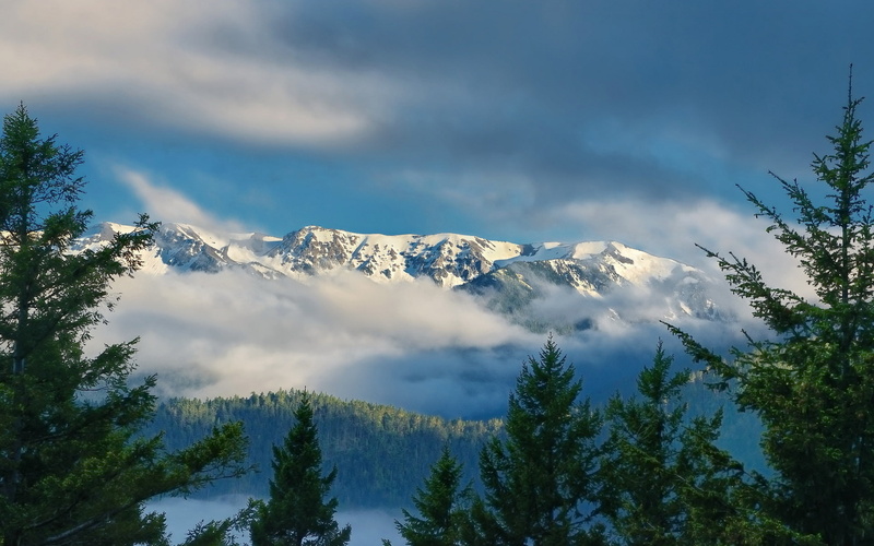 Ridge, Mountain, National, 1080P, Olympic, Clouds, Washington, Park
